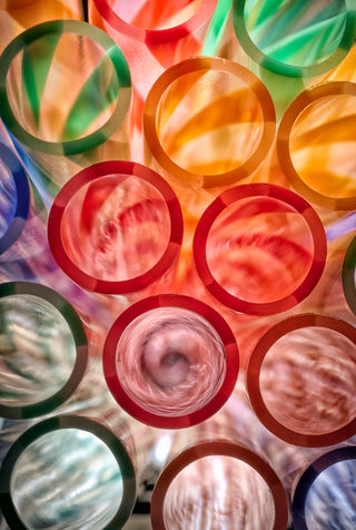 Close-up of colorful drinking straws