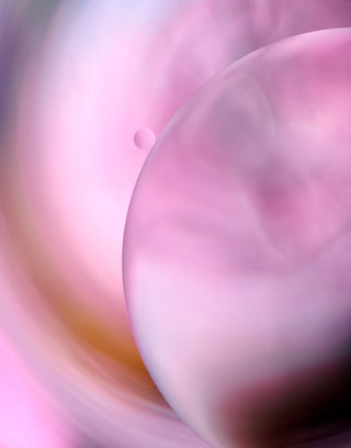 Abstract close-up of a pink bubble with a blurred background